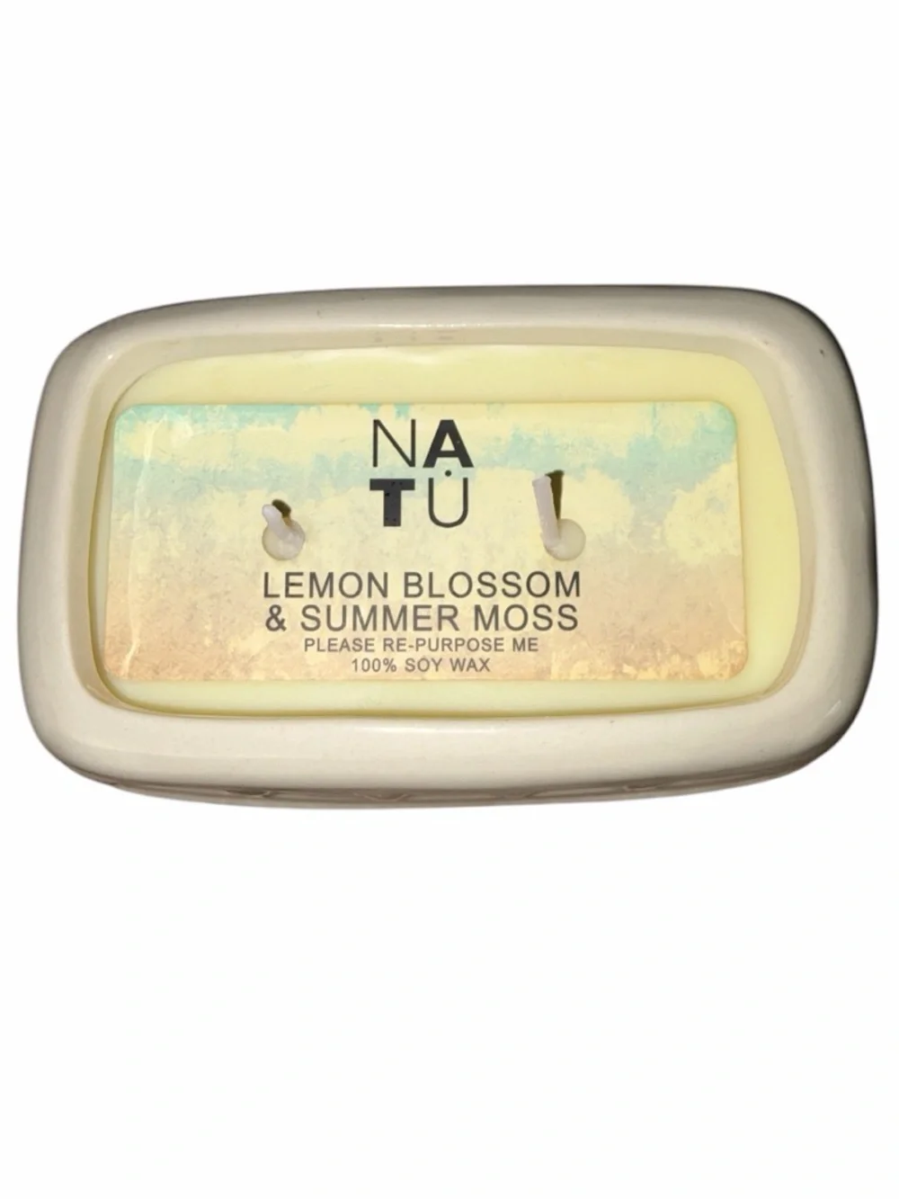 Ceramic Flower Bus 2 Wick Candle 7.05 oz Lemon Blossom & Summer Moss - Picture 3 of 4